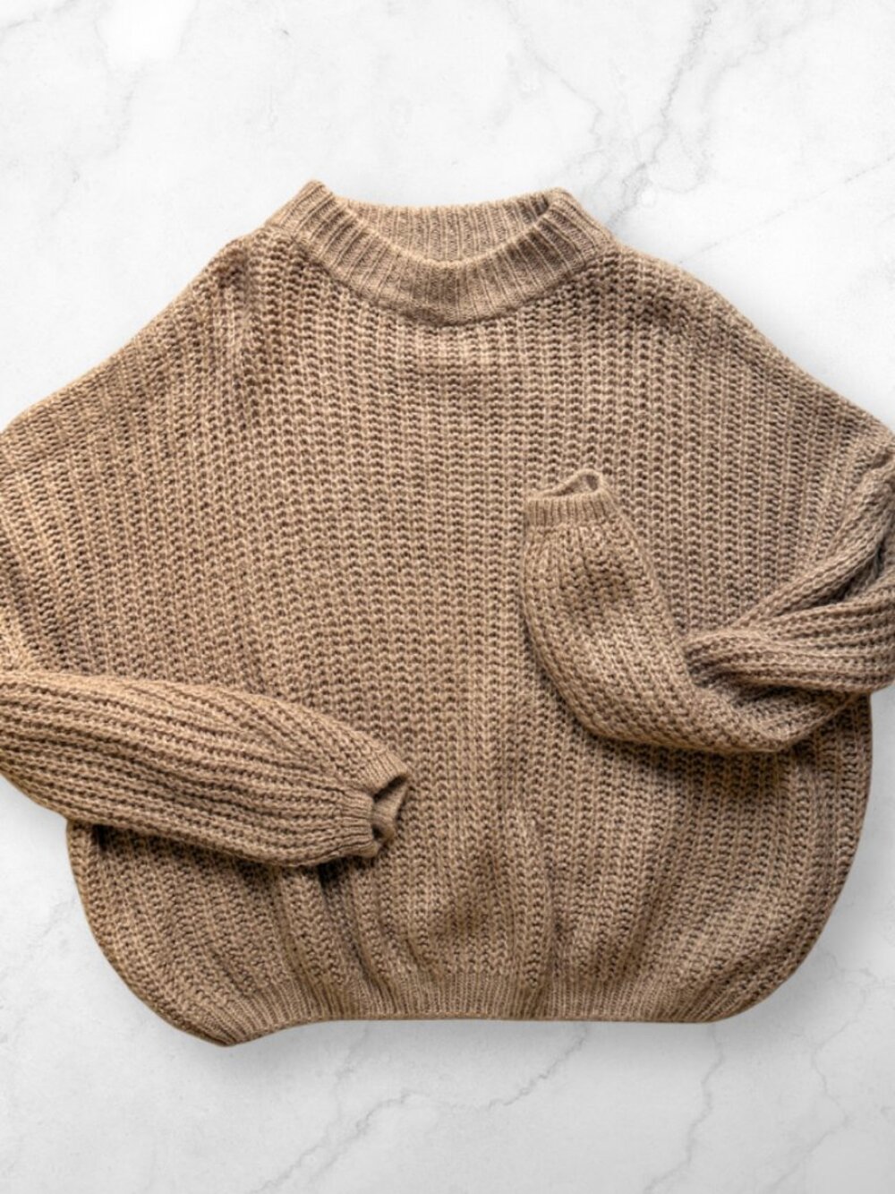 Simplee Plus Tan Drop Shoulder Ribbed Knit Sweater 2XL